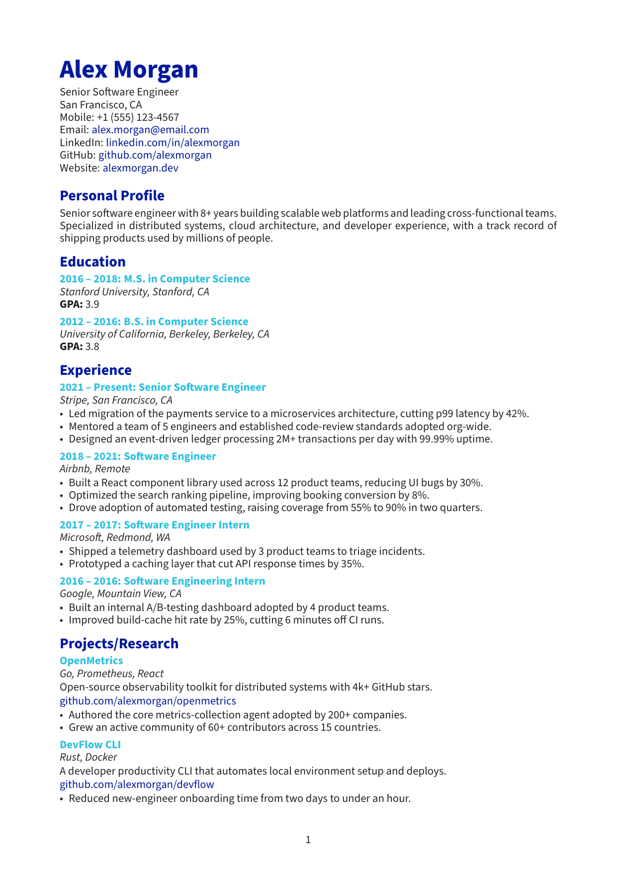 Senior Data Scientist resume template