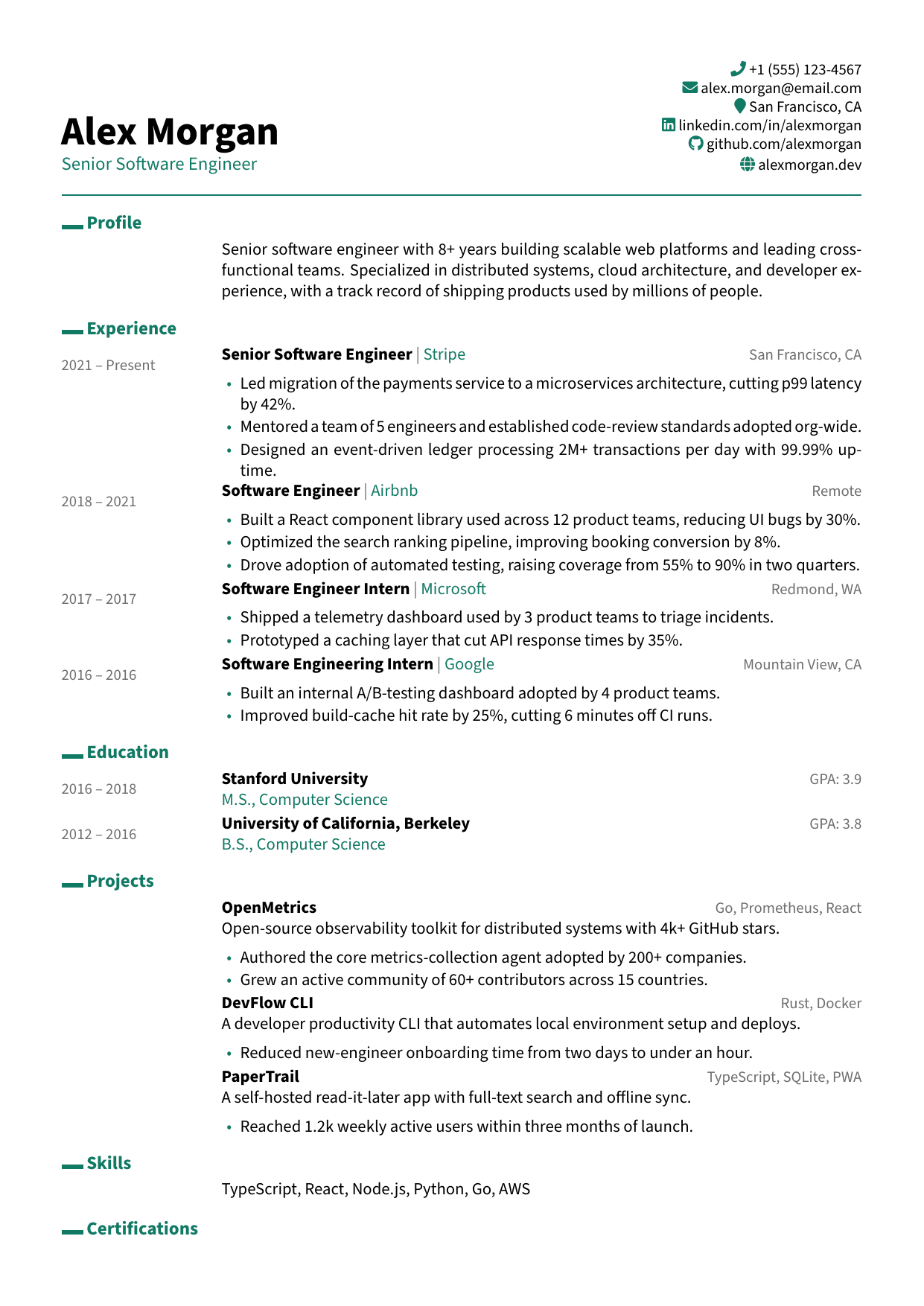 Program Manager resume template