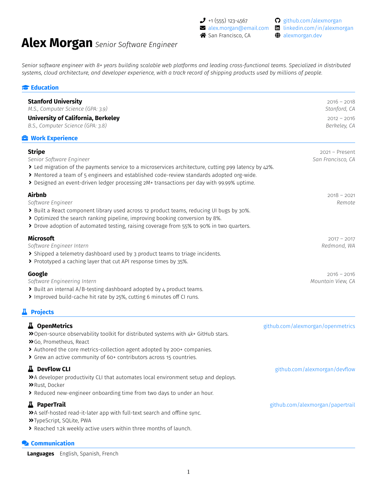 Operations Manager resume template