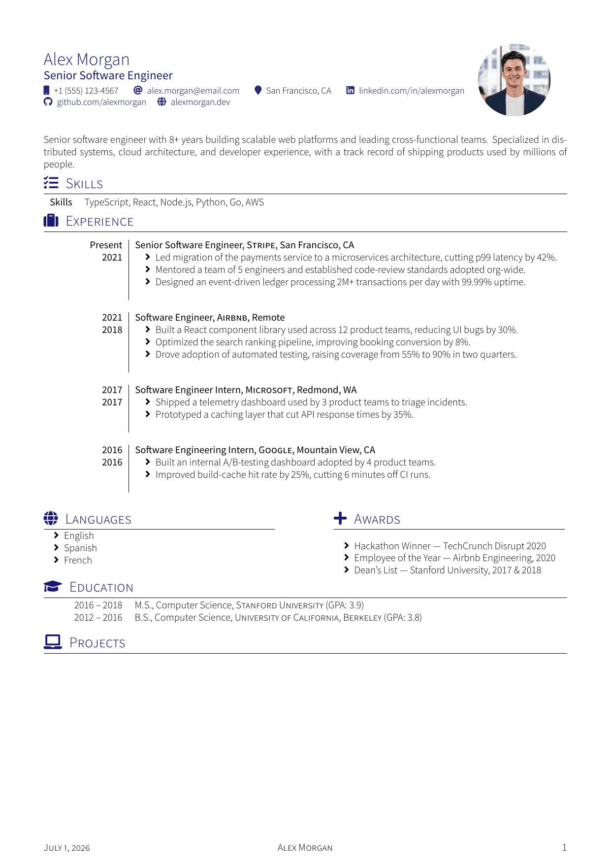 Business Consultant resume template