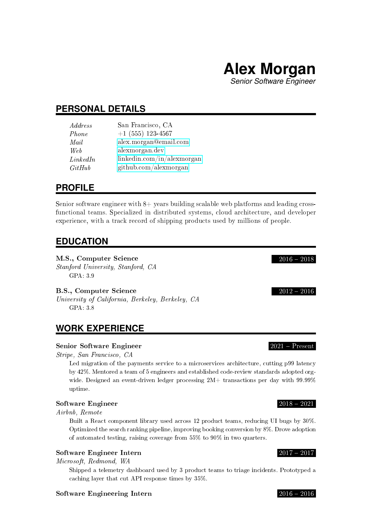 Senior Business Analyst resume template