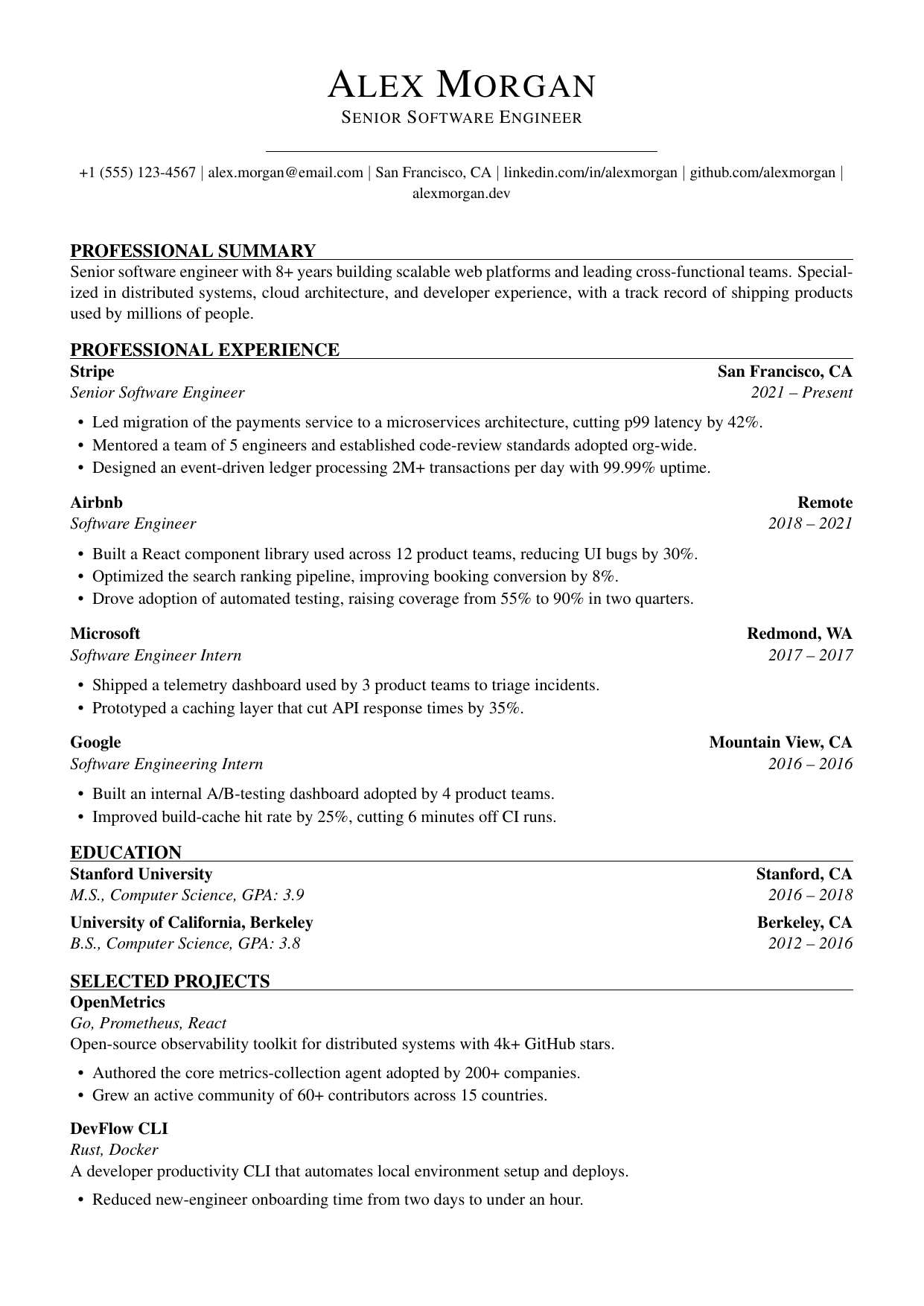 Director Of Operations resume template preview